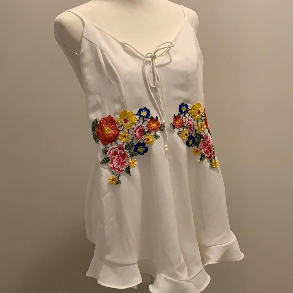 White floral romper